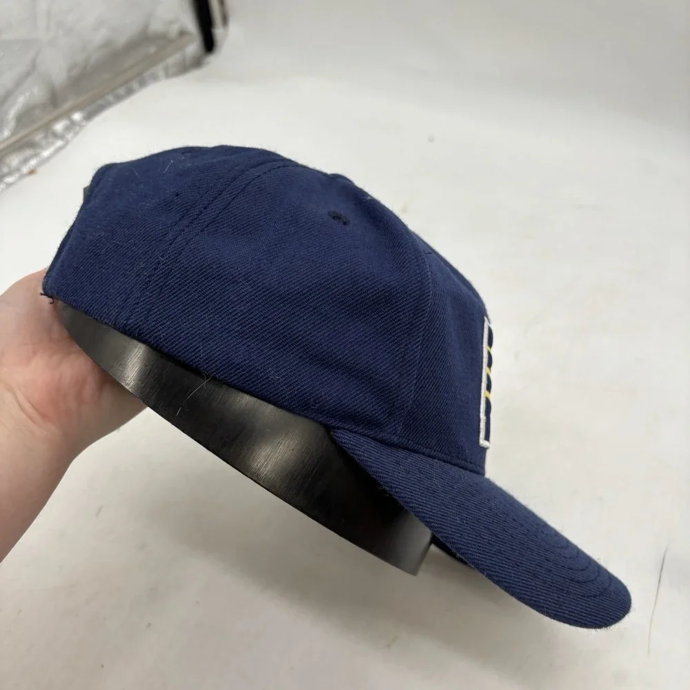 VTG Sports Specialties Indiana Pacers Snapback Hat NBA Plain Logo Blue Wool Cap